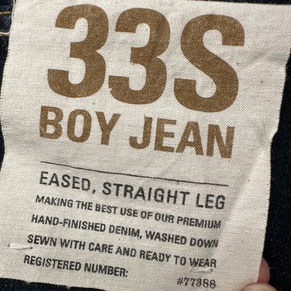 J. Crew Boy Boyfriend Jean Button Fly 33 short Dark Blue NWOT - Picture 14 of 16